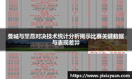 曼城与里昂对决技术统计分析揭示比赛关键数据与表现差异